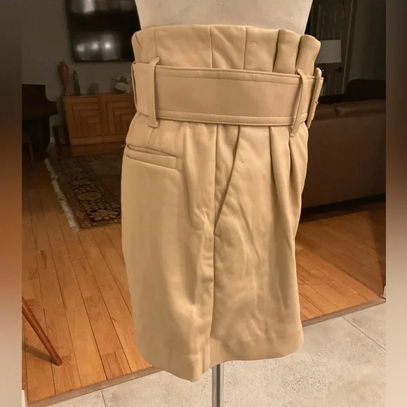 Express High Waist Tan Belted Shorts - Picture 4 of 10